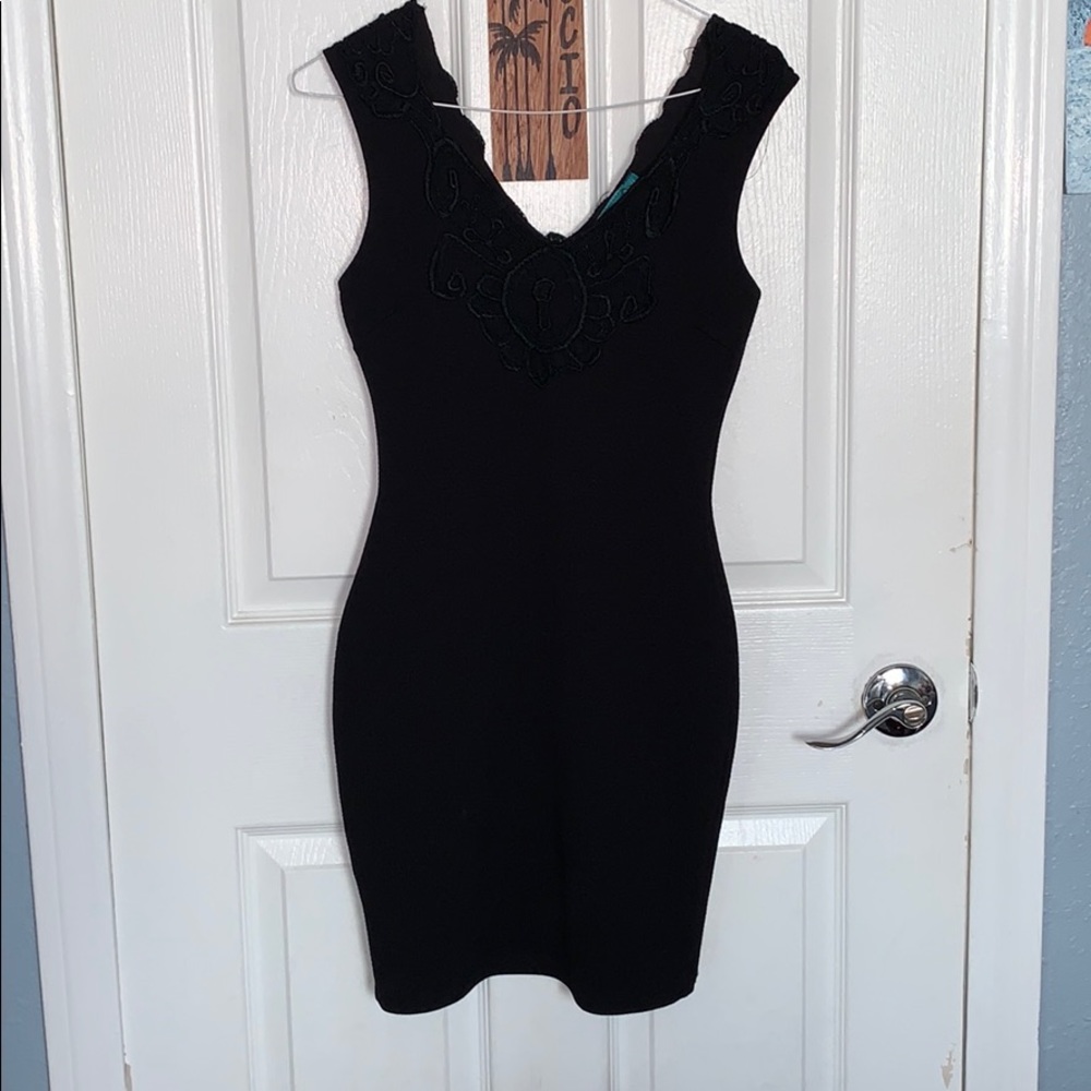 Formal All Black Dress With Lace